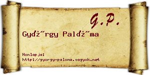 György Palóma névjegykártya